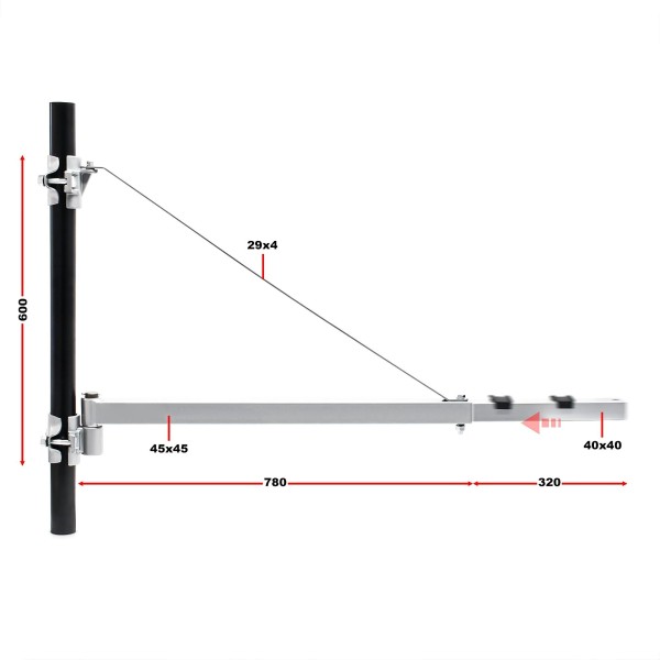 Schwenkarm 600 Kg 1100 Mm Heben And Befördern Werkstattausrüstung